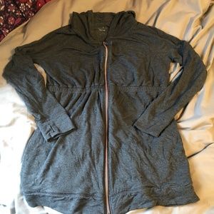 Women's Tunic Style Maternity Zip Up Hoodie Sz M